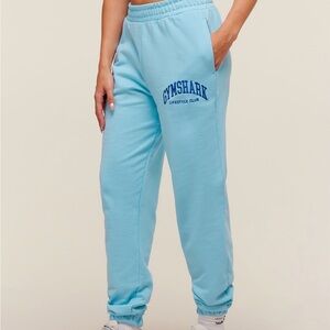 Gymshark  Sky Blue Joggers with Navy Logo